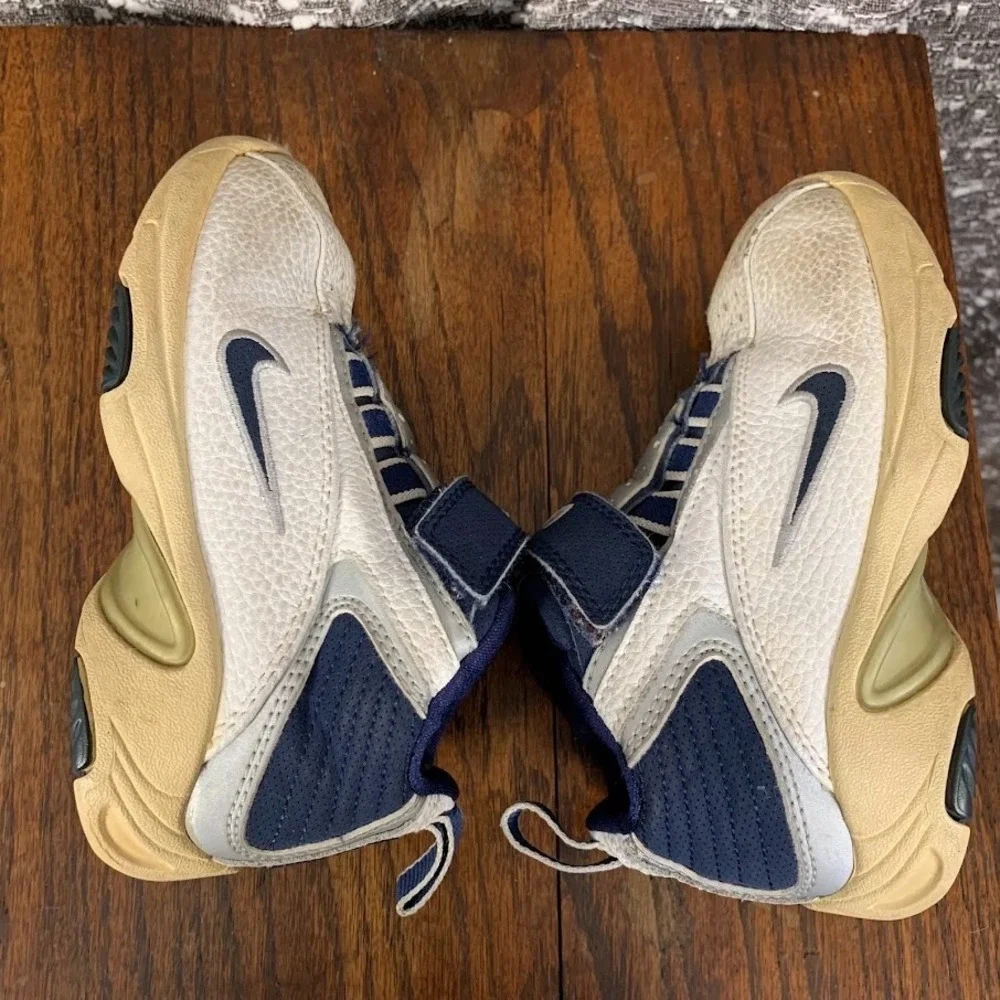 Vintage Nike Toddler Infant Hook and Loop Shoes Blue/White Logo Size 10.5C